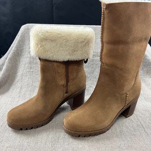 UGG Australia Women's Lupine Sheepskin Boots - Chestnut Suede 9M - NWOB